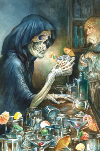 Terry Pratchett: Život v poznámkách pod čarou - Koncept - Omar Rayyan The Folio Society edition of Mort