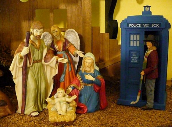 Doctor Who - Fan art - Doctor v Jeruzaleme pri narodení Ježiška 