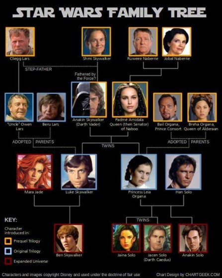 Star Wars VII - Inšpirované - Rodokmeň Skywalkerovcov 