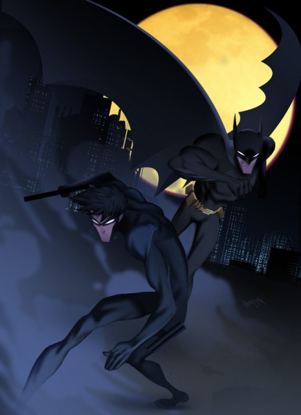 Vsehochut - Fan art - Awesome Superhero Digital Art by Dan Mora - Batman a Nightwing 