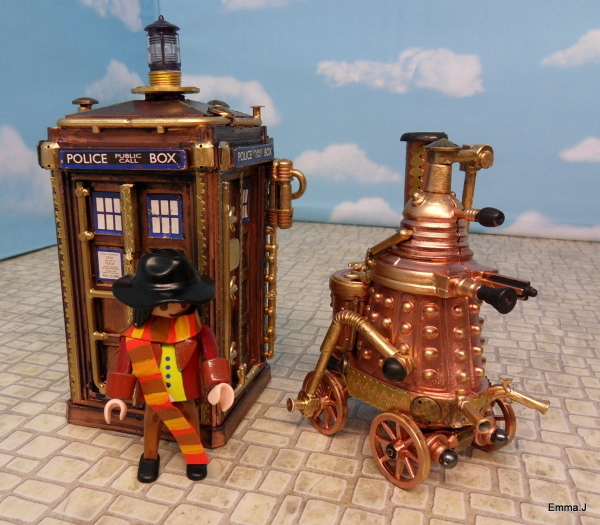 Doctor Who - Inšpirované - Steampunk Tardis, Dalek a 4-tý Doctor 