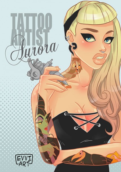 Disney - Inšpirované - Tattoo Artist Aurora 