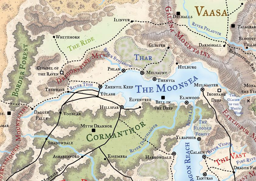 Tyrania drakov - Scéna - Mapa okolia Mesačného mora 