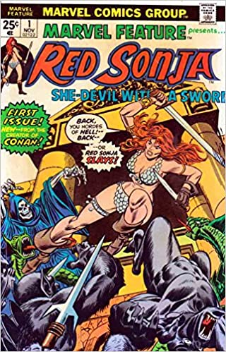 Prvé vydanie komiksu Red Sonja. Red Sonja #1 (Marvel Comics, November 1975). 