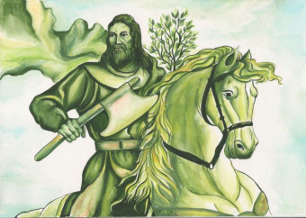 Sir Gawain a Zelený rytier - Obálka - Zelený rytier 