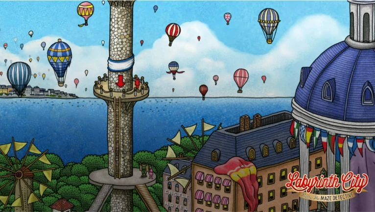 Labyrinth City: Pierre the Maze Detective - Scéna - Labyrinth City: Pierre the Maze Detective detail balónmesta