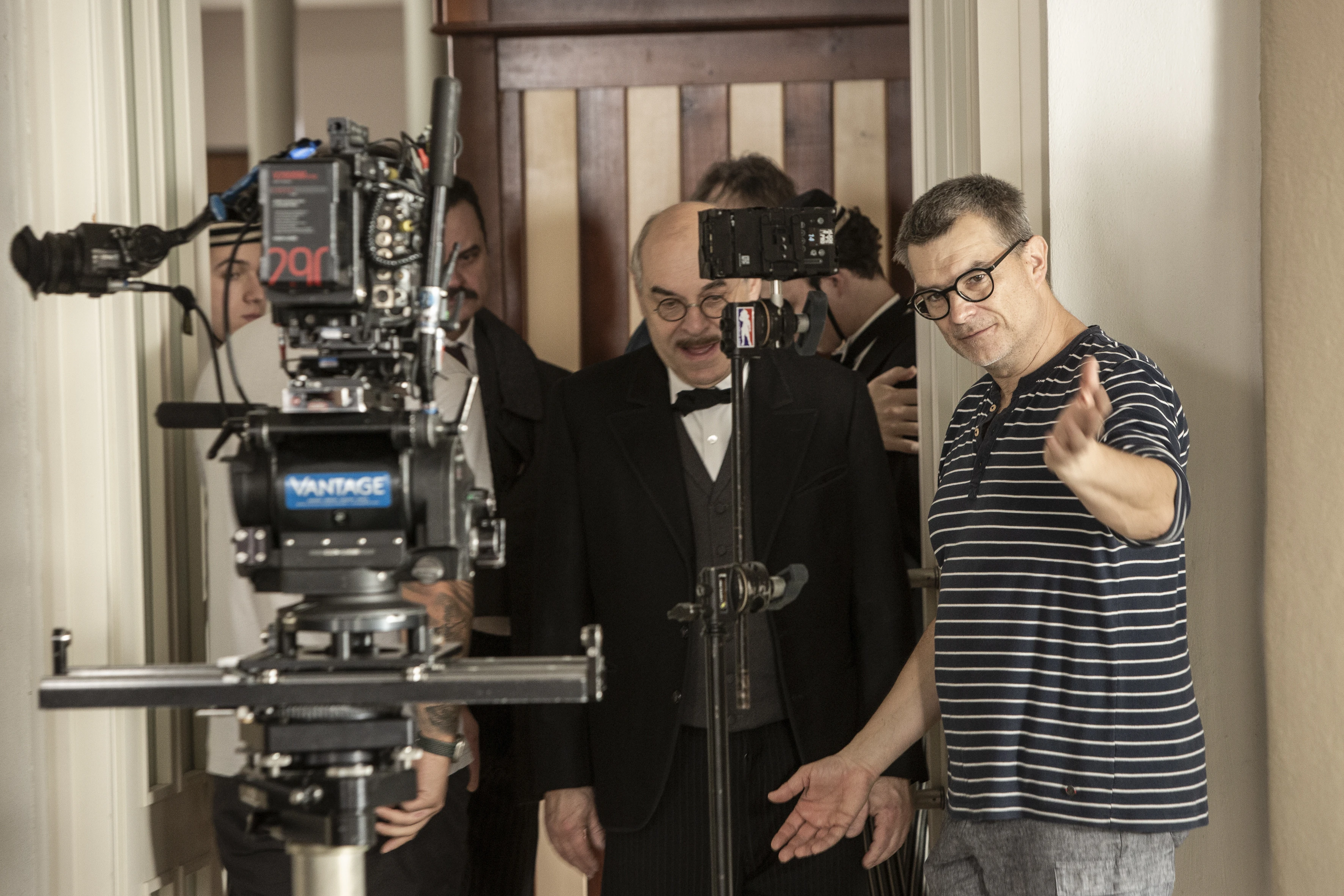 Vojna s mlokmi - Produkcia - Režisér Aurel Klimt napravo s Miroslav Táborský 